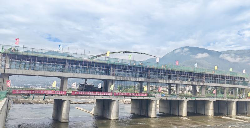 冕寧縣紅旗堰灌區項目閘房完成最后一倉澆筑